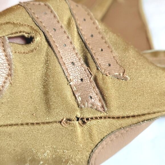 Vintage 70s-80s Isotoner Woman's Gloves One Size Tan Stretch Leather Accents - Picture 4 of 6